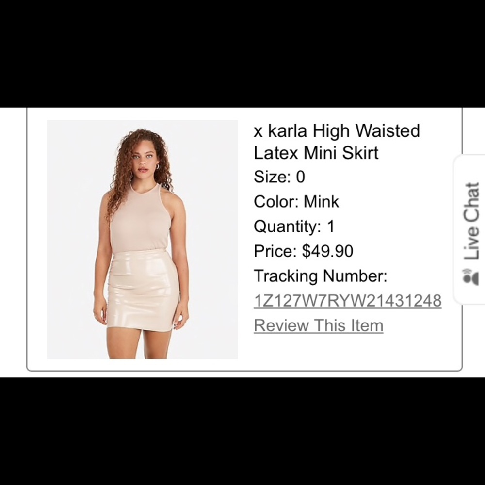X Karla high wasted latex mini skirt